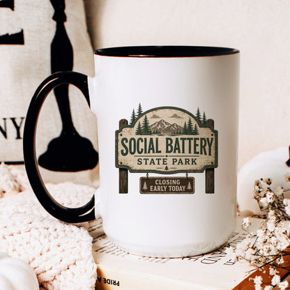 Social Battery State Park coffee mug