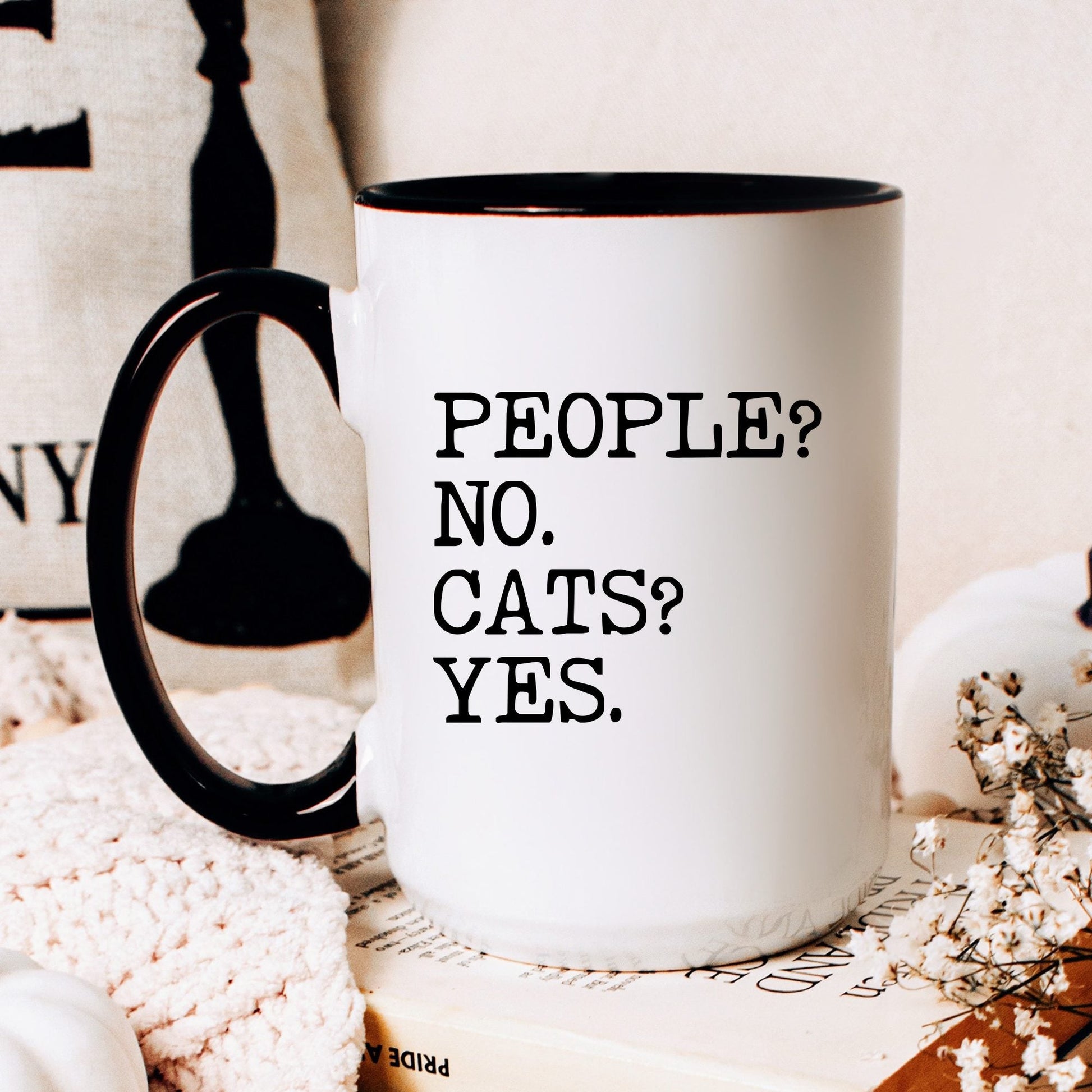 People No Cats Yes coffee mug
