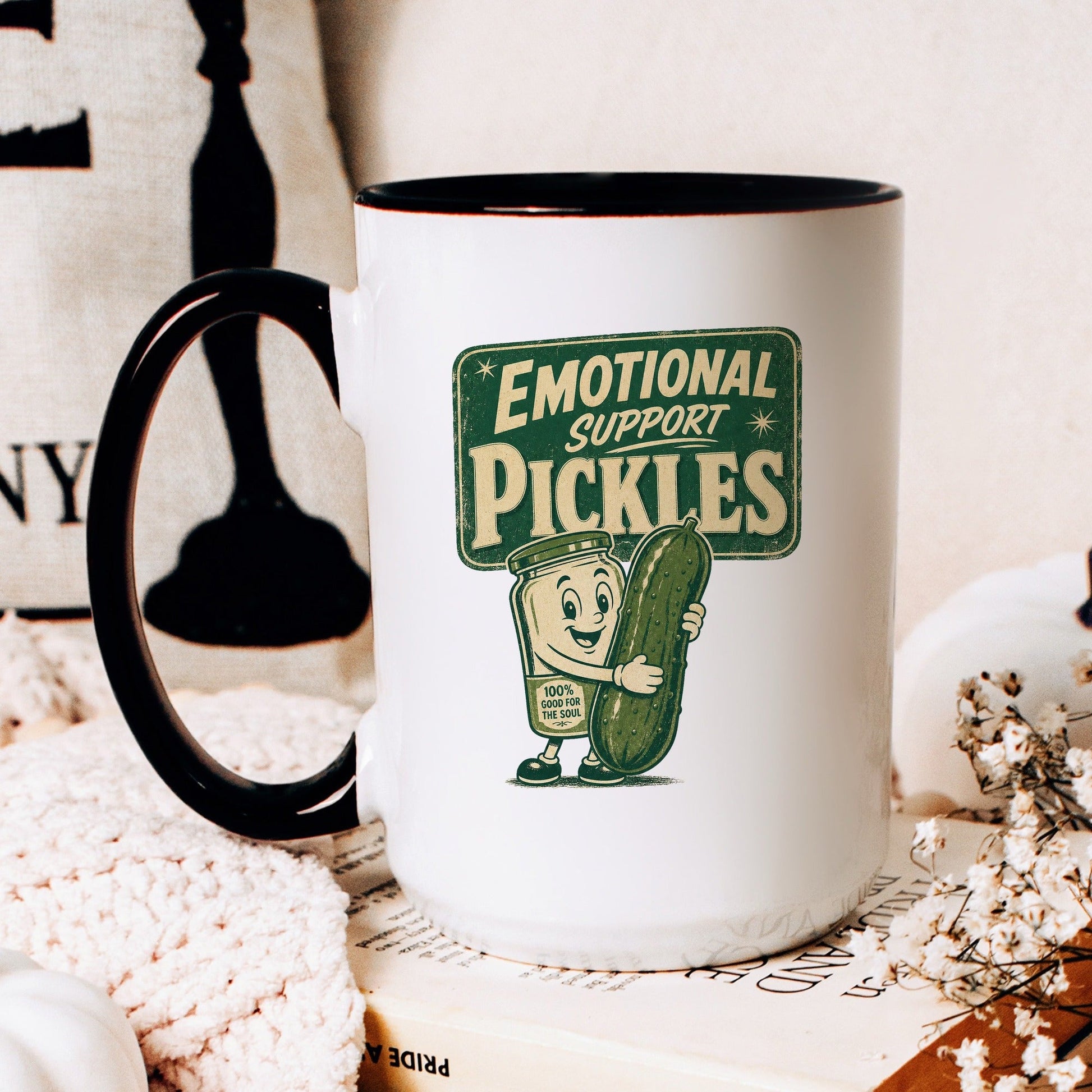 Emotional Support Pickles Mug - lifestyle photo