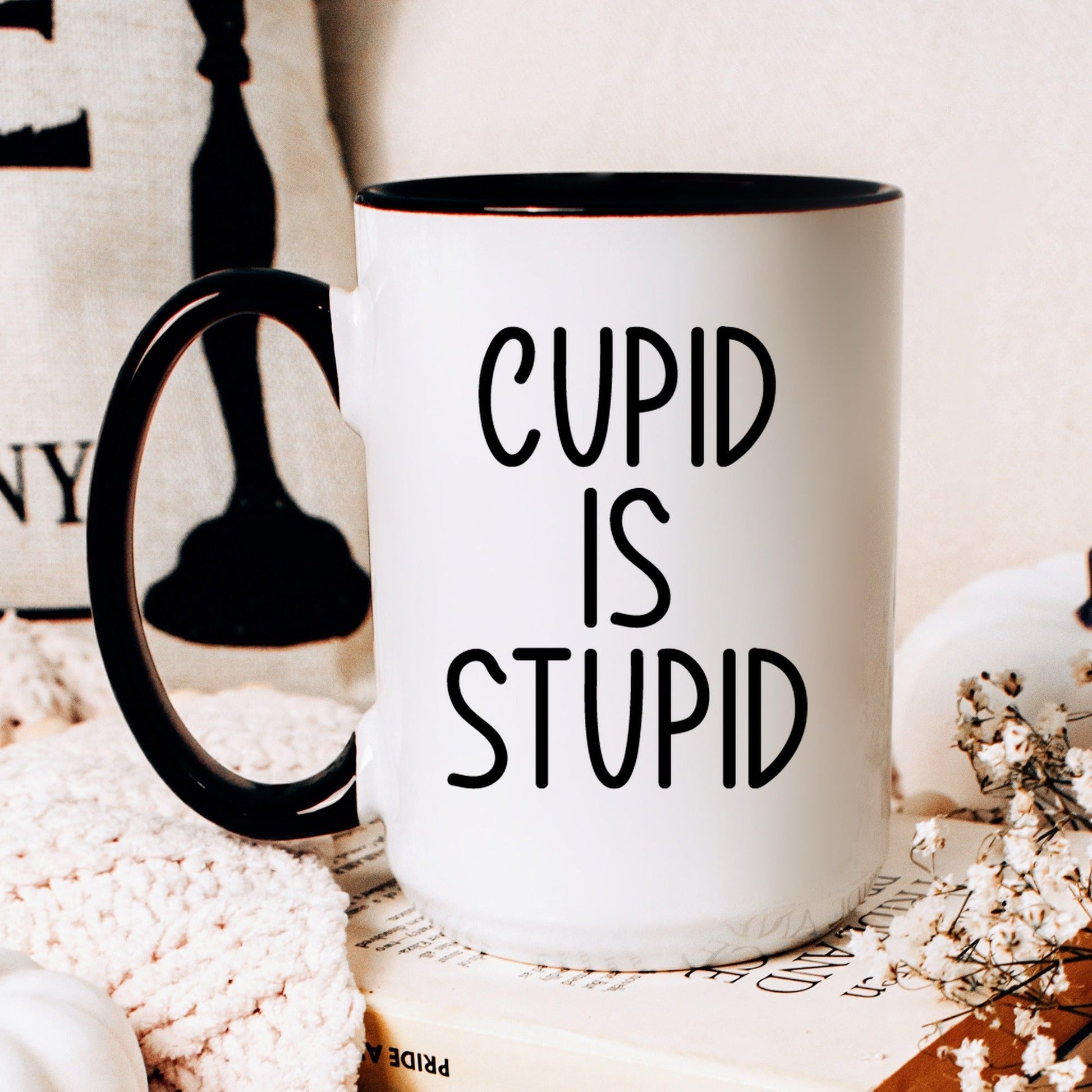 Cupid is stupid anti valentine coffee mug lifestyle