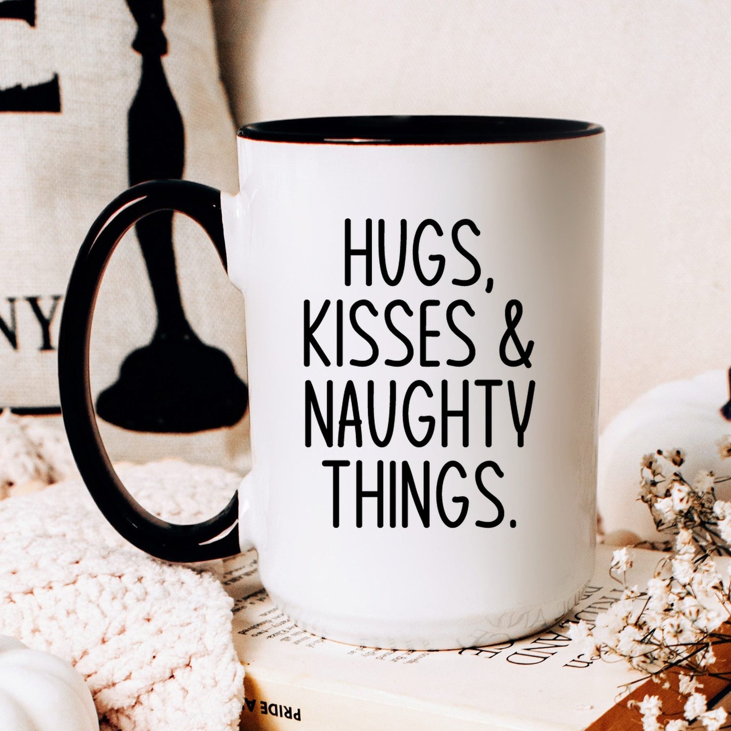 Lifestyle Photo #2 Hugs Kisses and Naughty Things Mug