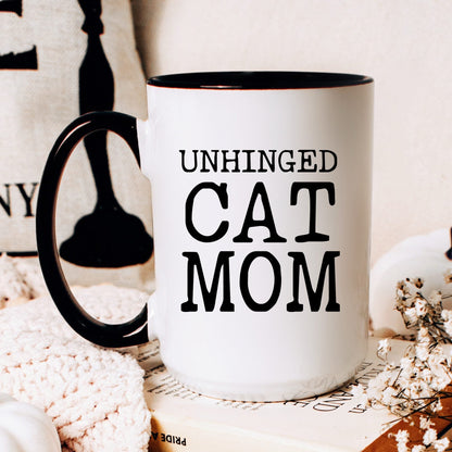 Unhinged Cat Mom coffee mug