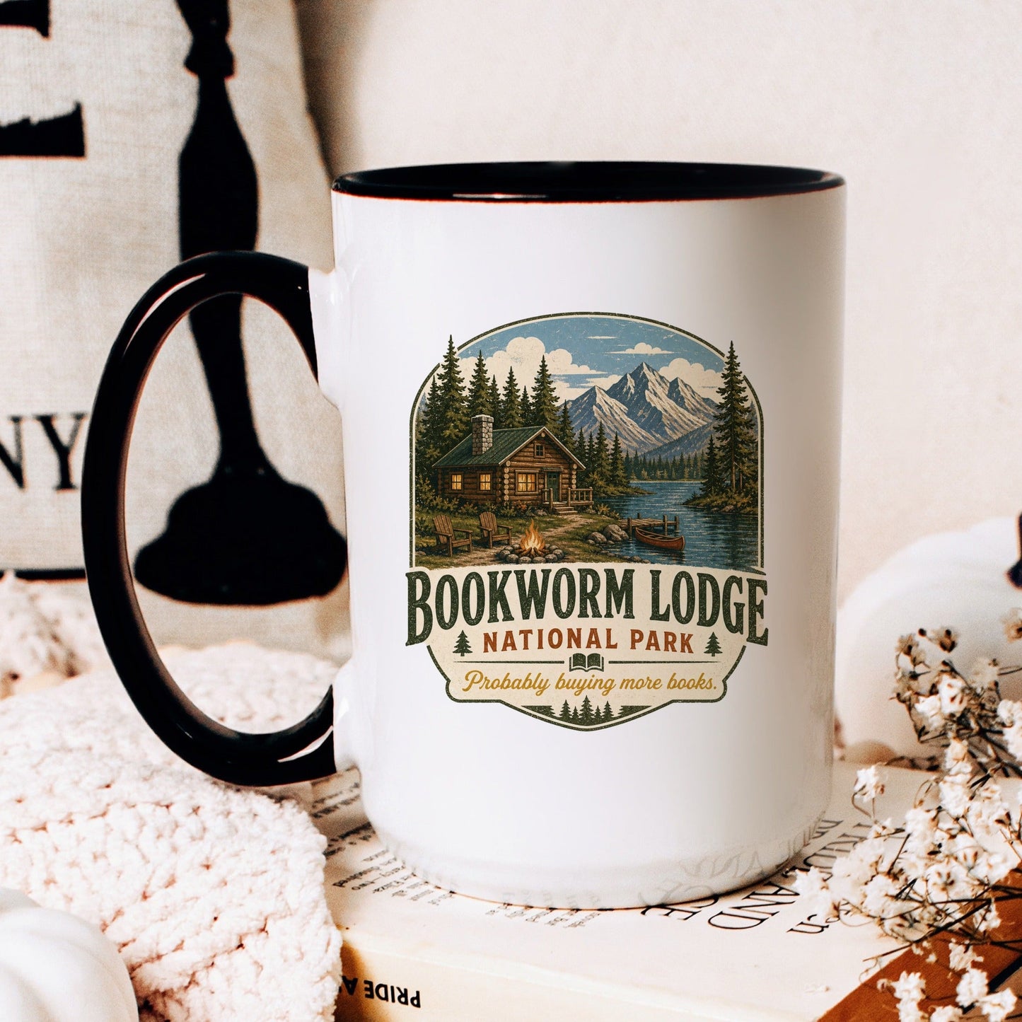 Bookworm Lodge National Park Mug - lifestyle photo