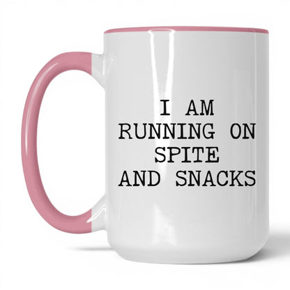 Running on Spite and Snacks Coffee Mug