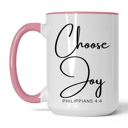 Choose Joy Mug – 11oz White/Pink Mug