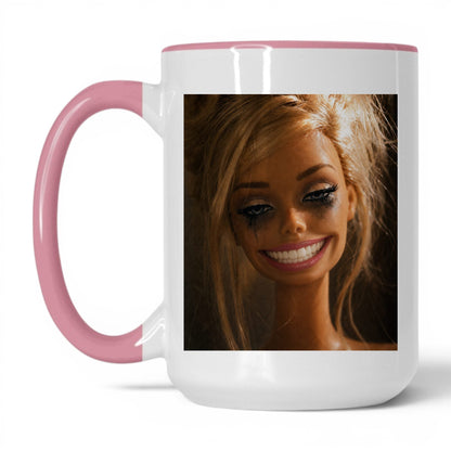 Fake Happy Doll Face Coffee Mug