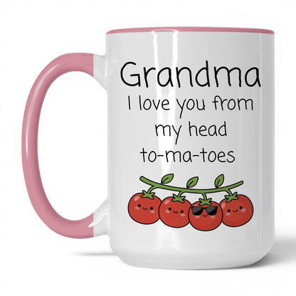 Grandma to Ma Toes Mug – 15oz White/Pink Mug