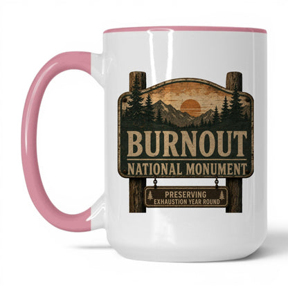 Burnout National Monument Mug – 15oz White/Pink Mug