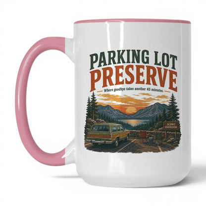 Parking Lot Preserve Mug – 15oz White/Pink Mug