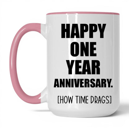 Happy Anniversary How Many Drinks Mug – 15oz White/Pink Mug
