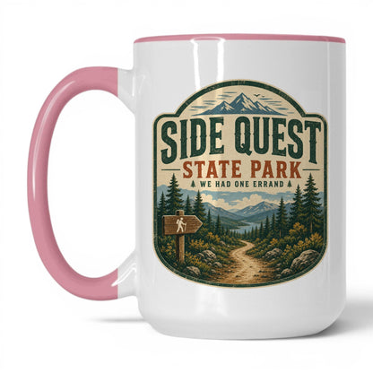 Side Quest State Park Coffee Mug – 15oz White/Pink Mug