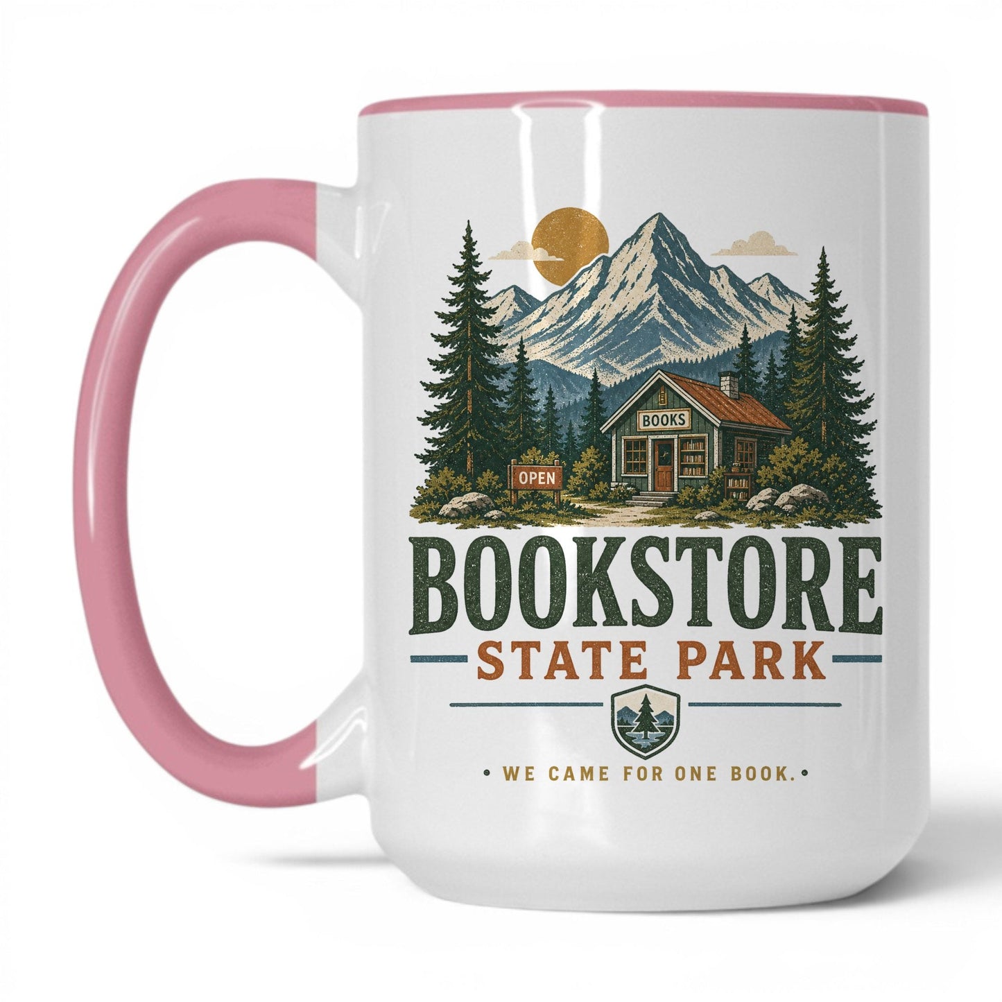 Bookstore State Park Mug – 15oz White/Pink Mug