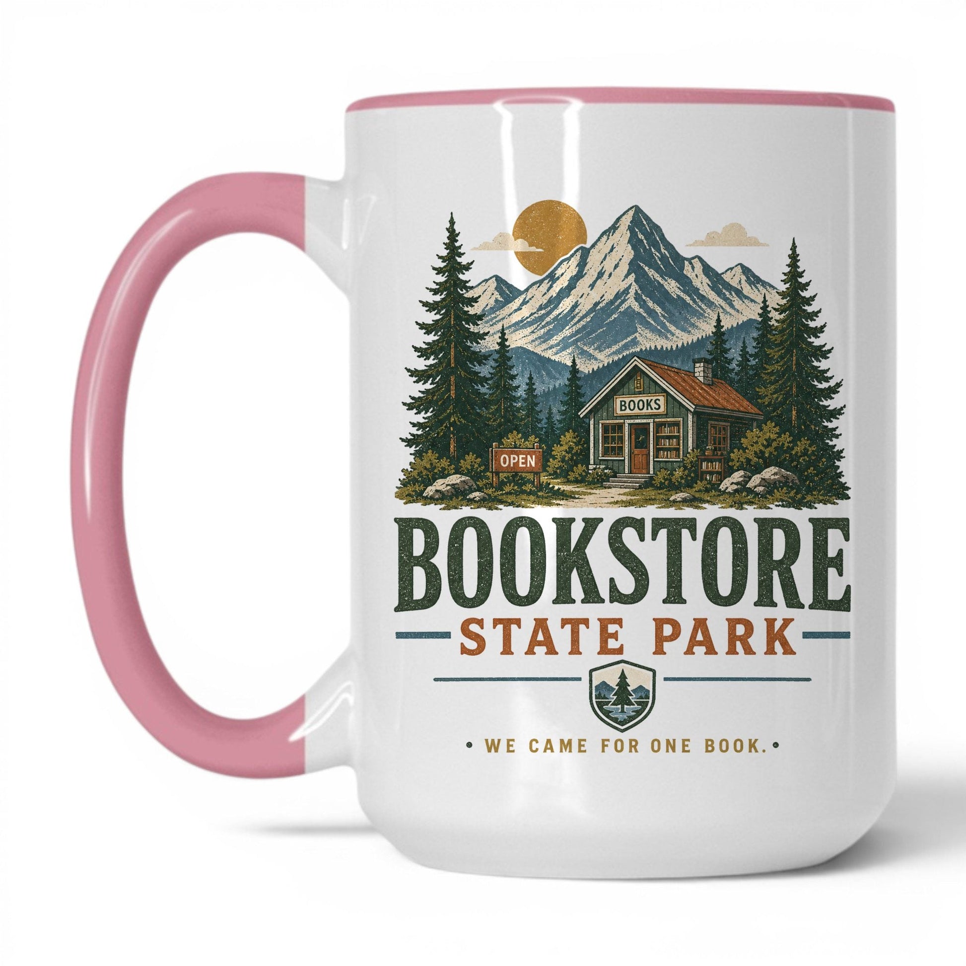 Bookstore State Park Mug – 15oz White/Pink Mug