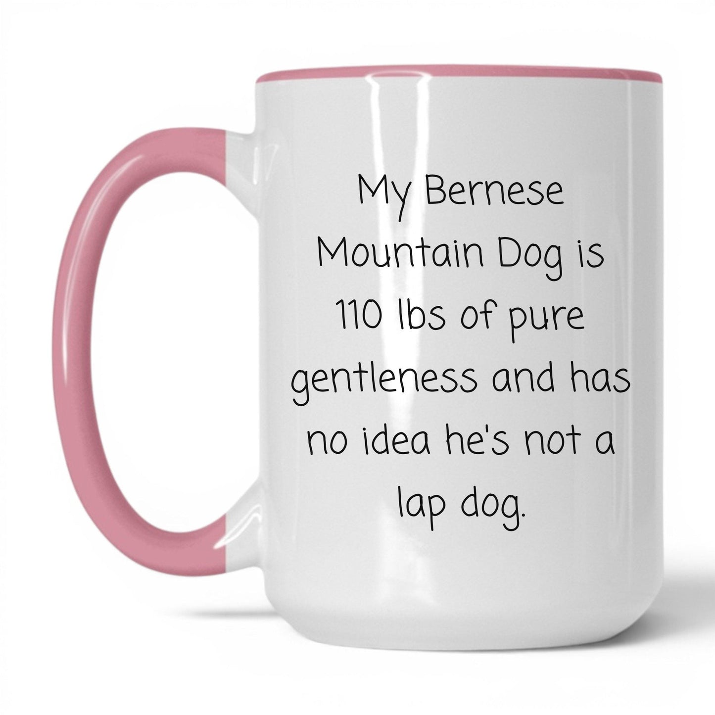 Bernese Mountain Dog Mug – 15oz White/Pink Mug