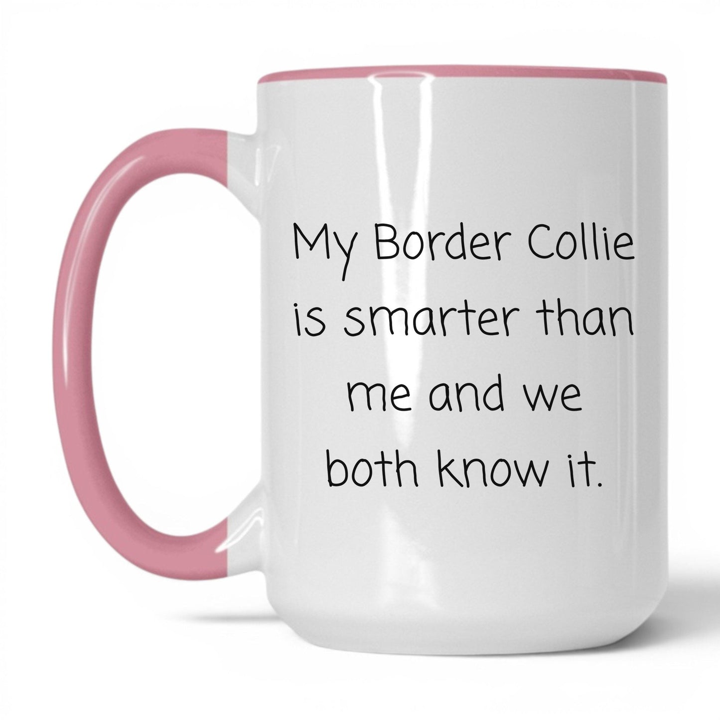 Border Collie Dog Lover Mug – 15oz White/Pink Mug