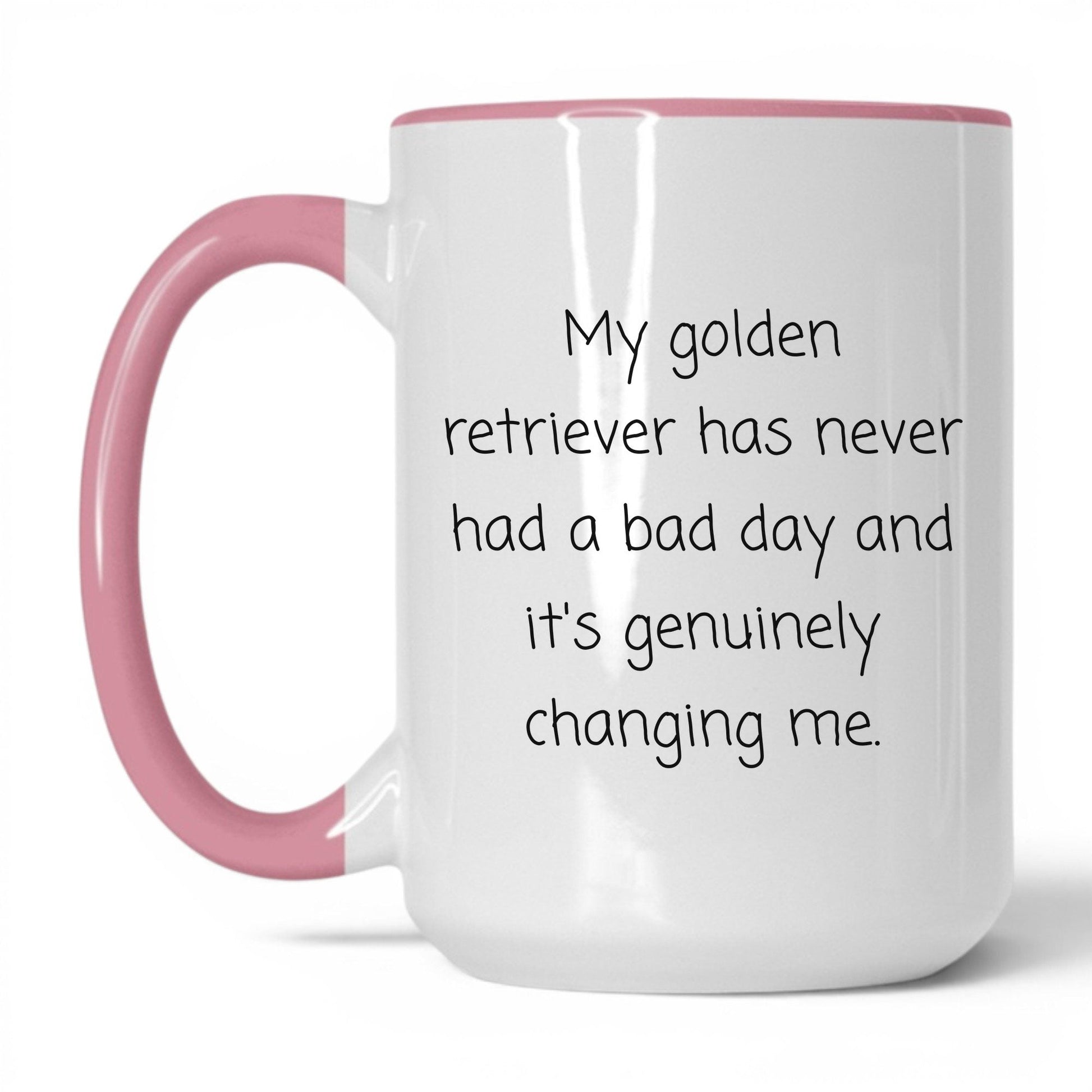 Golden Retriever Mug – 15oz White/Pink Mug