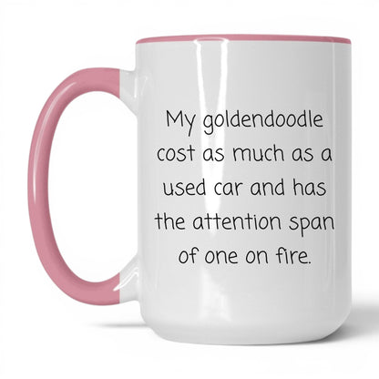 Goldendoodle Dog Mom Mug – 15oz White/Pink Mug