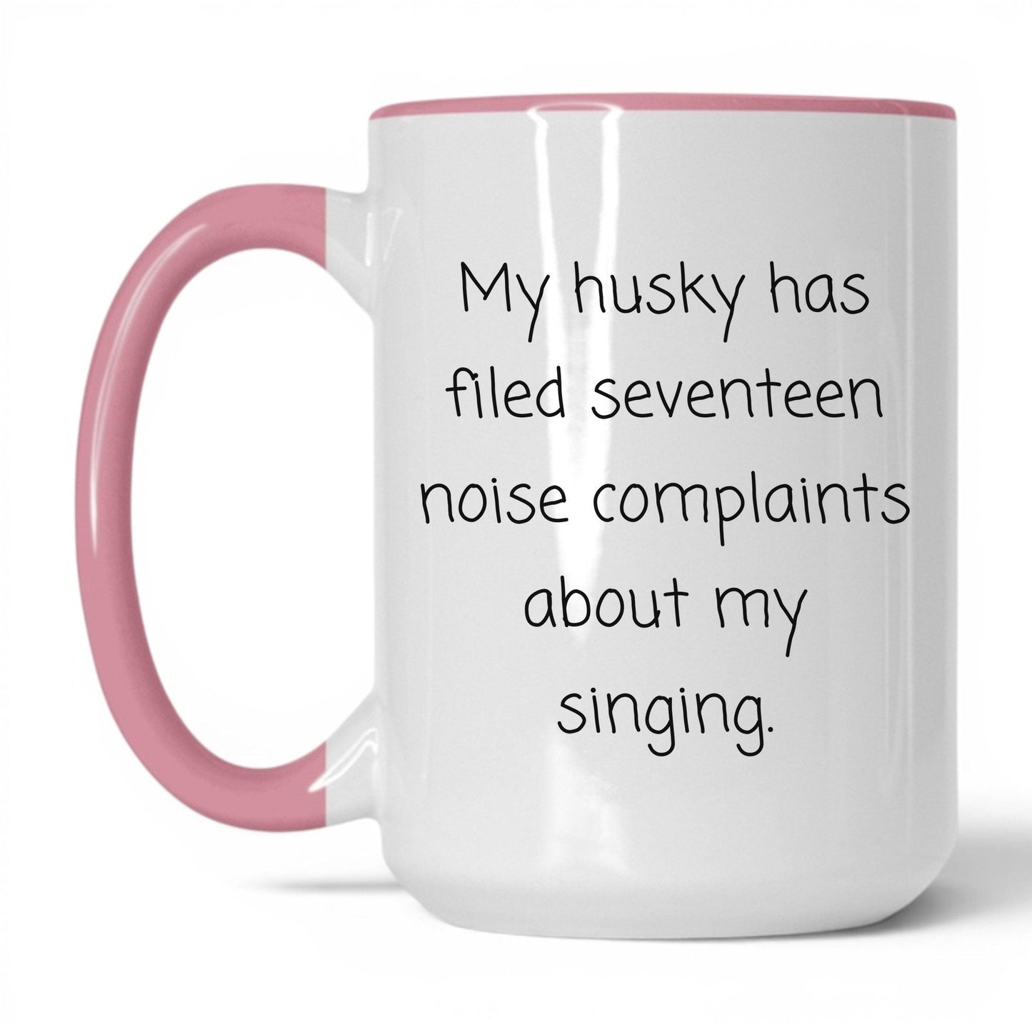 Husky Dog Mom Mug – 15oz White/Pink Mug