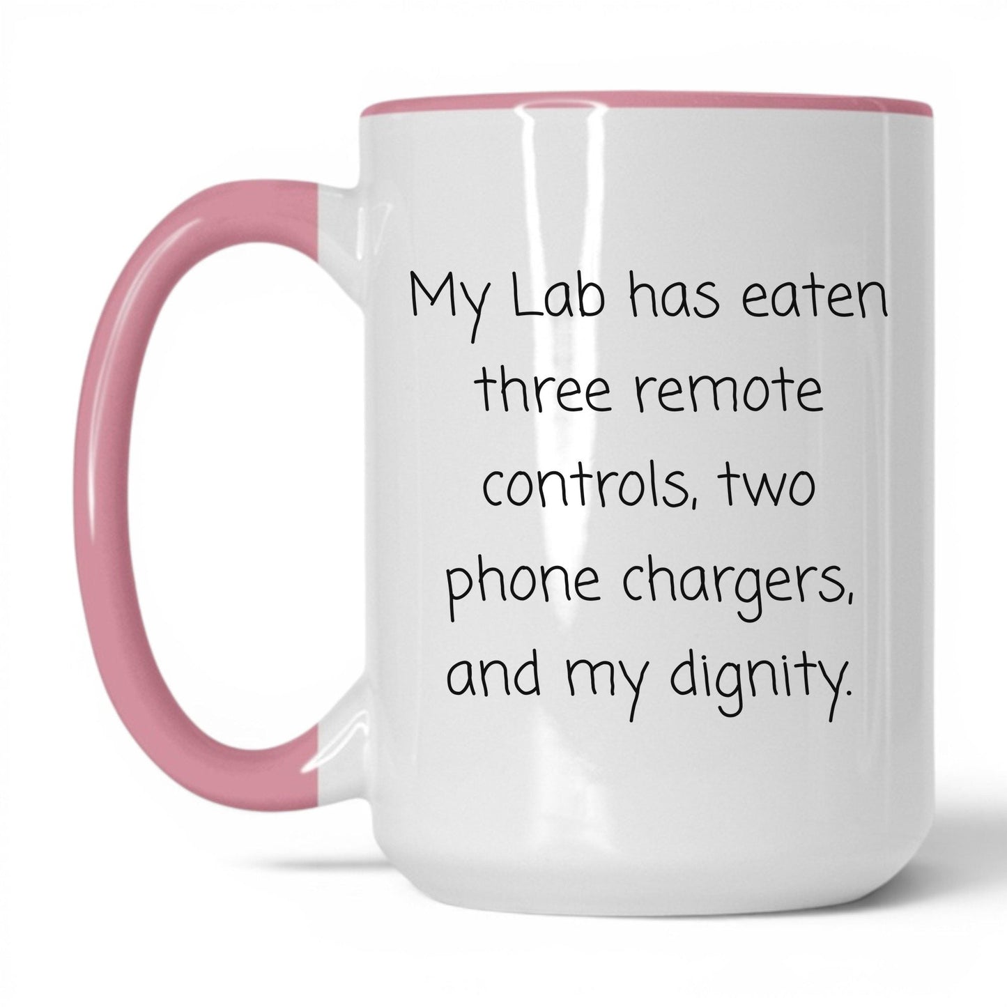 Labrador Dog Mom Mug – 15oz White/Pink Mug