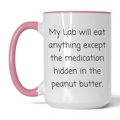 Sassy Labrador Mug – 15oz White/Pink Mug