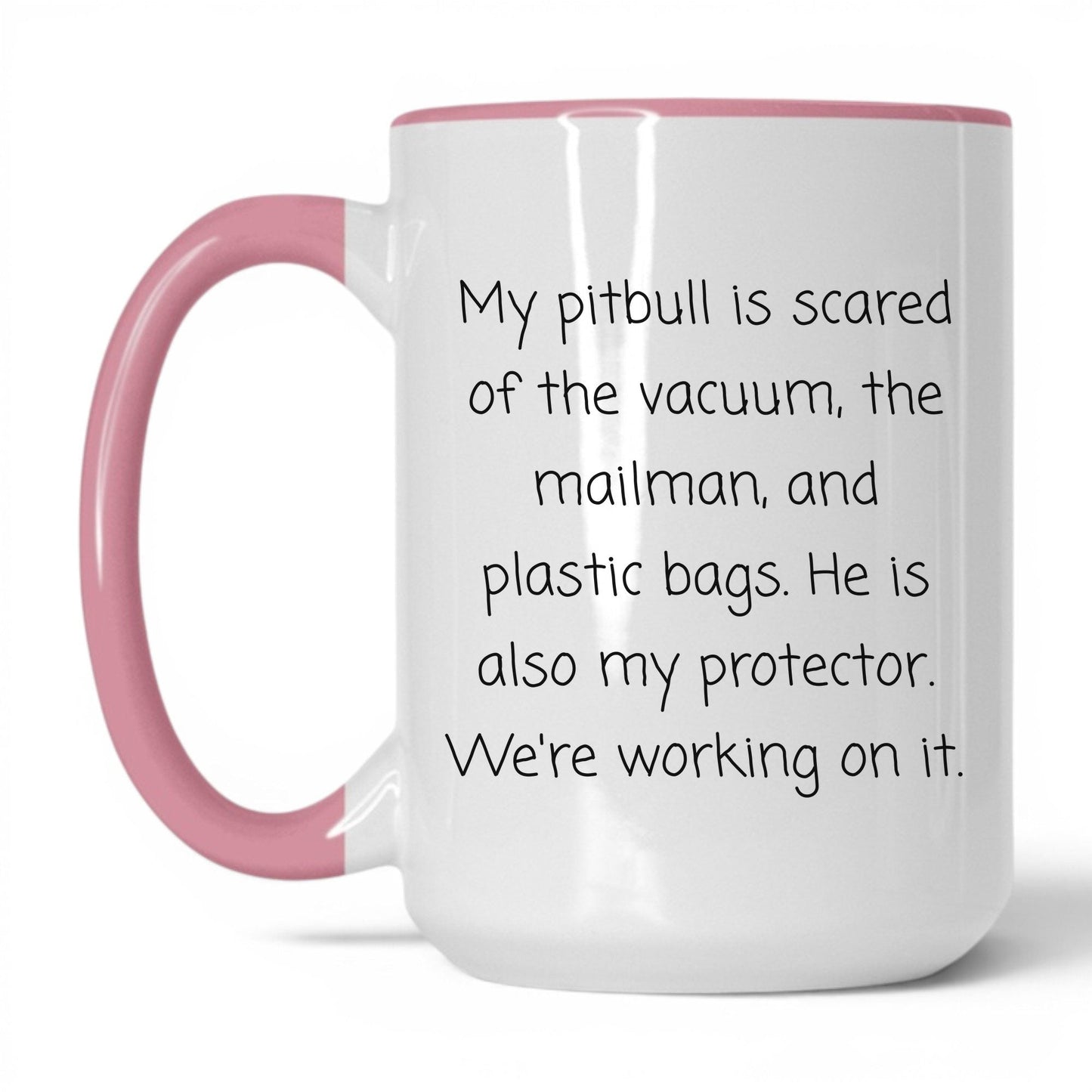 Pitbull Dog Lover Mug – 15oz White/Pink Mug