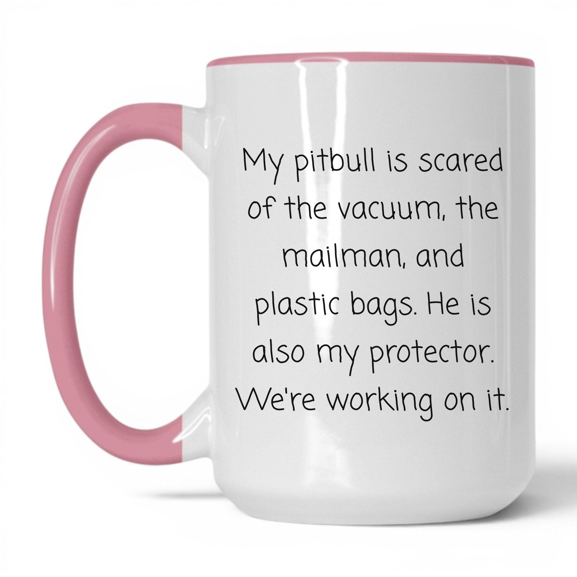 Pitbull Dog Lover Mug – 15oz White/Pink Mug