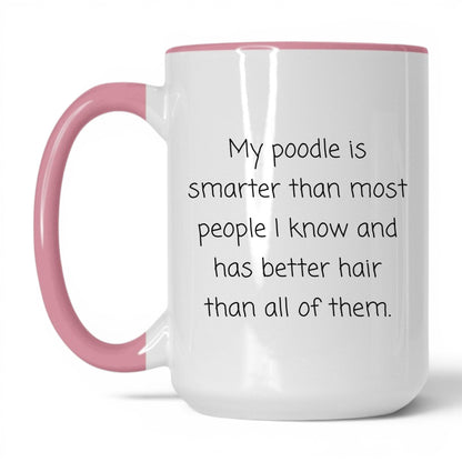 Poodle Dog Mom Mug – 15oz White/Pink Mug