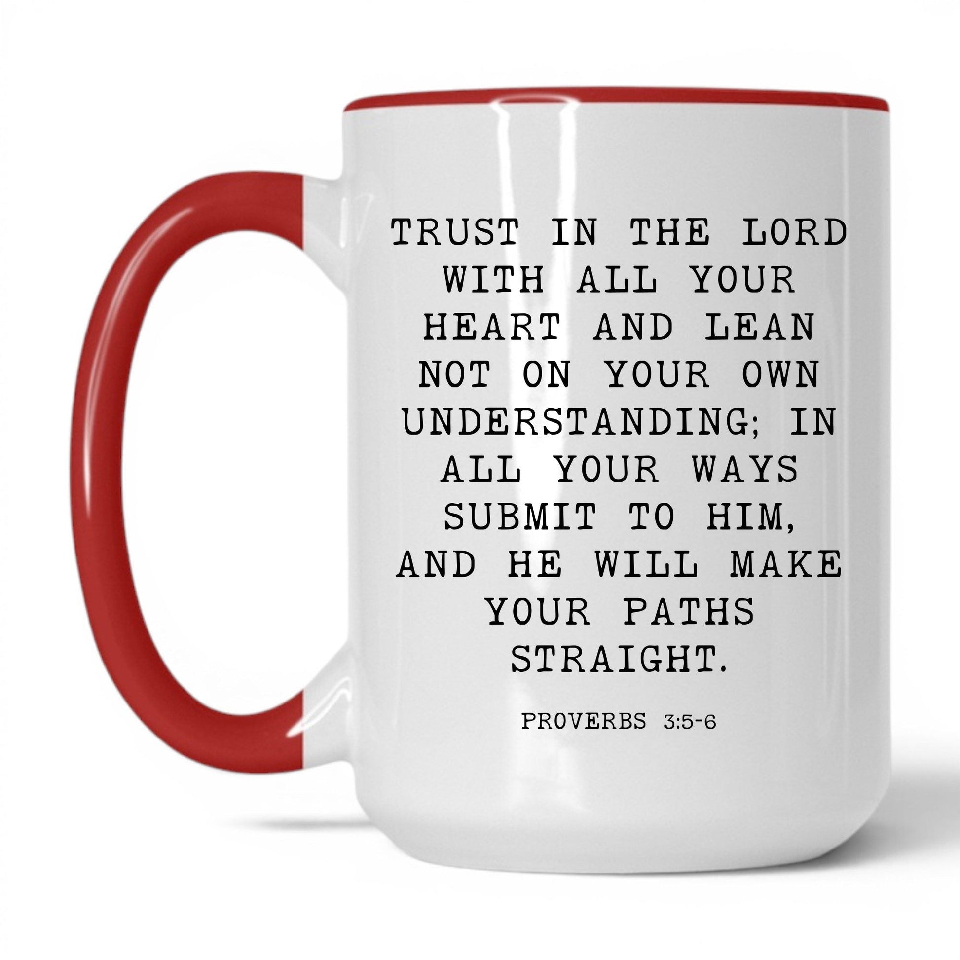 Trust in the Lord Mug – 15oz White/Red Mug