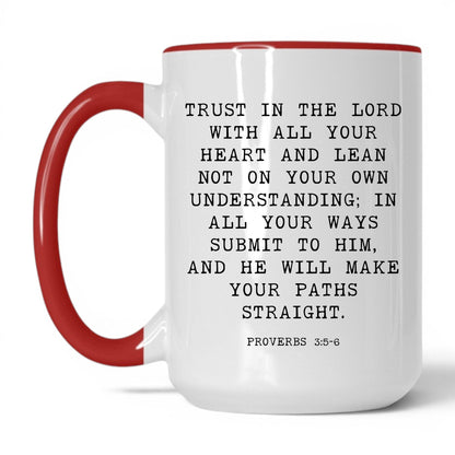 Trust in the Lord Mug – 15oz White/Red Mug