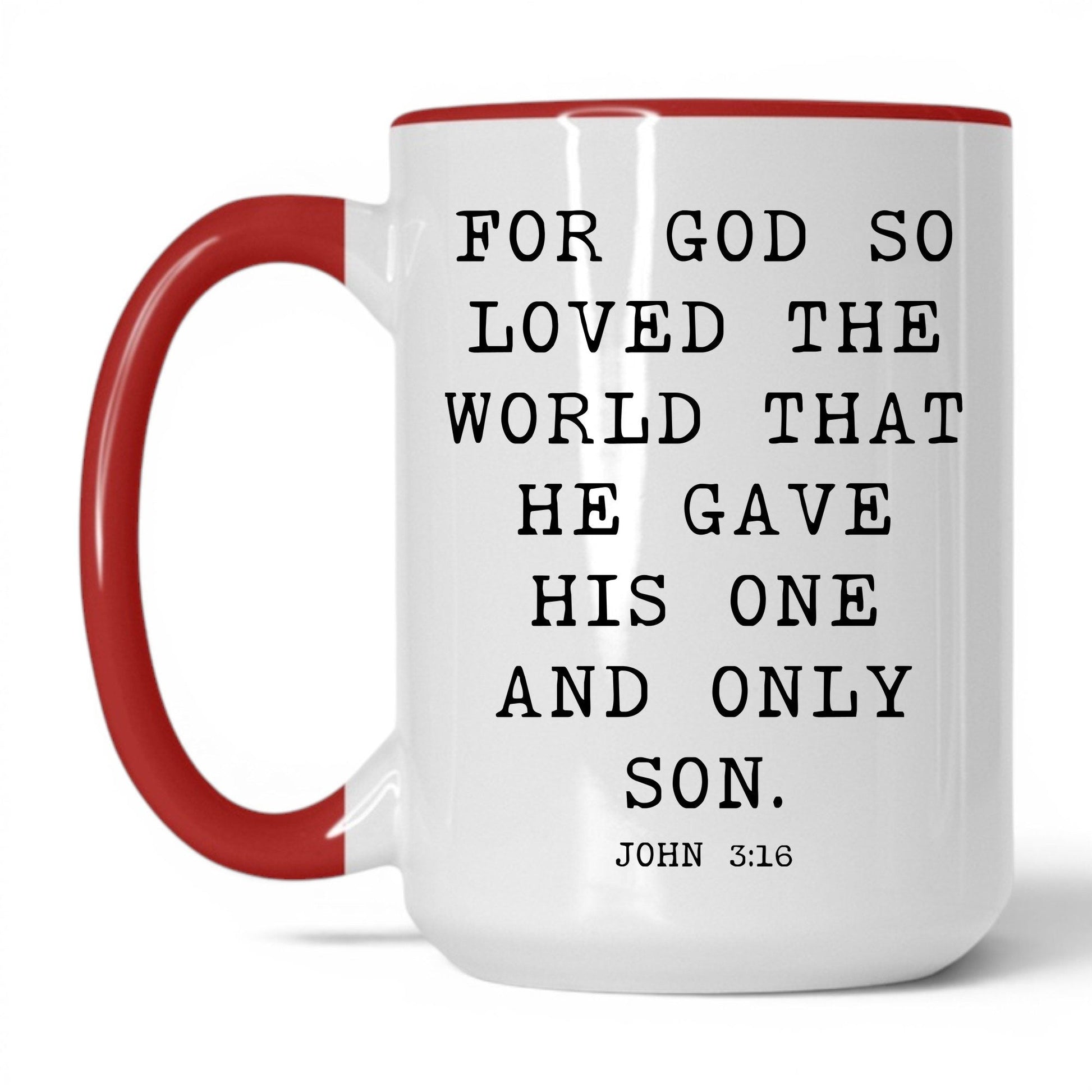 For God So Loved the World Mug – 15oz White/Red Mug