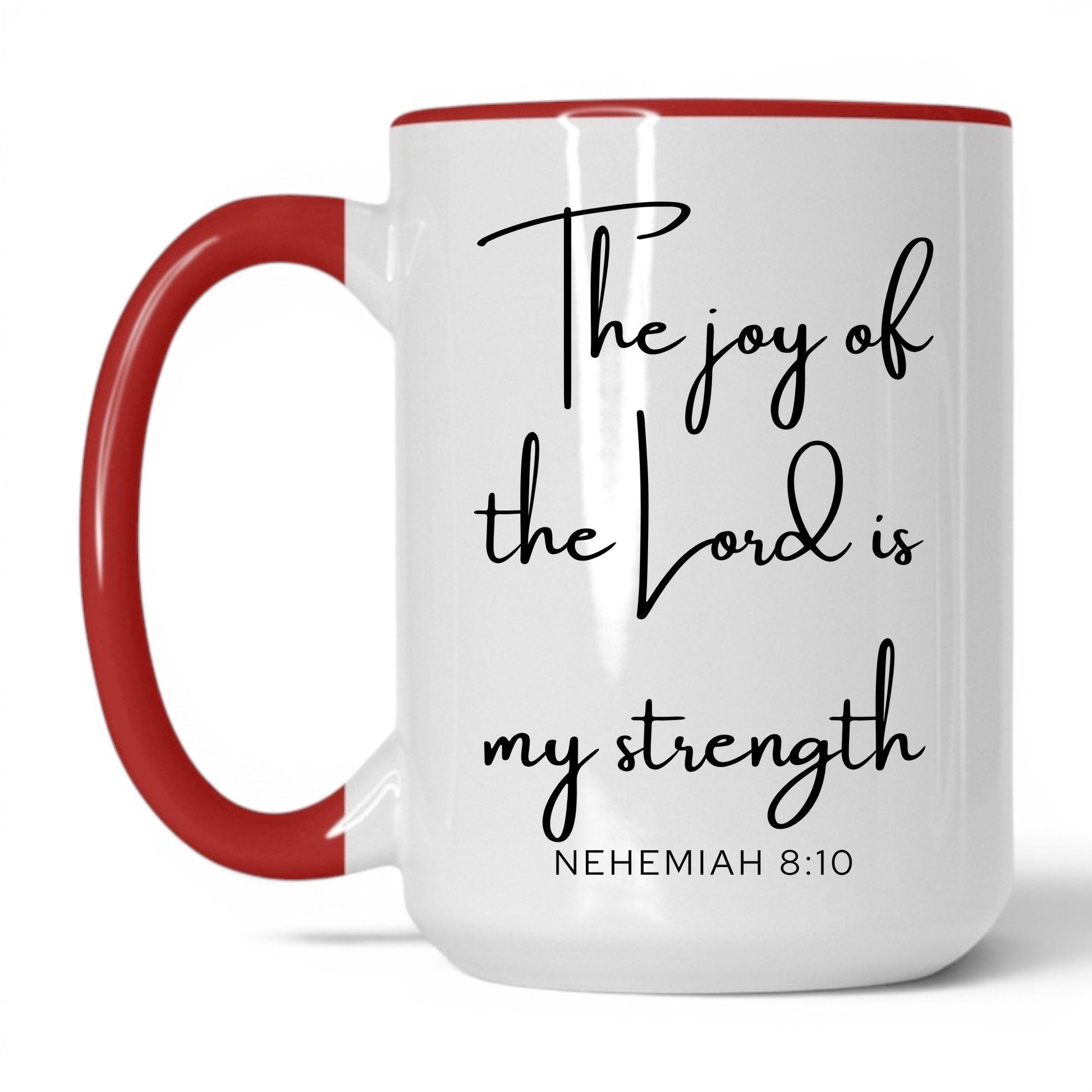 The Joy of the Lord Mug – 15oz White/Red Mug
