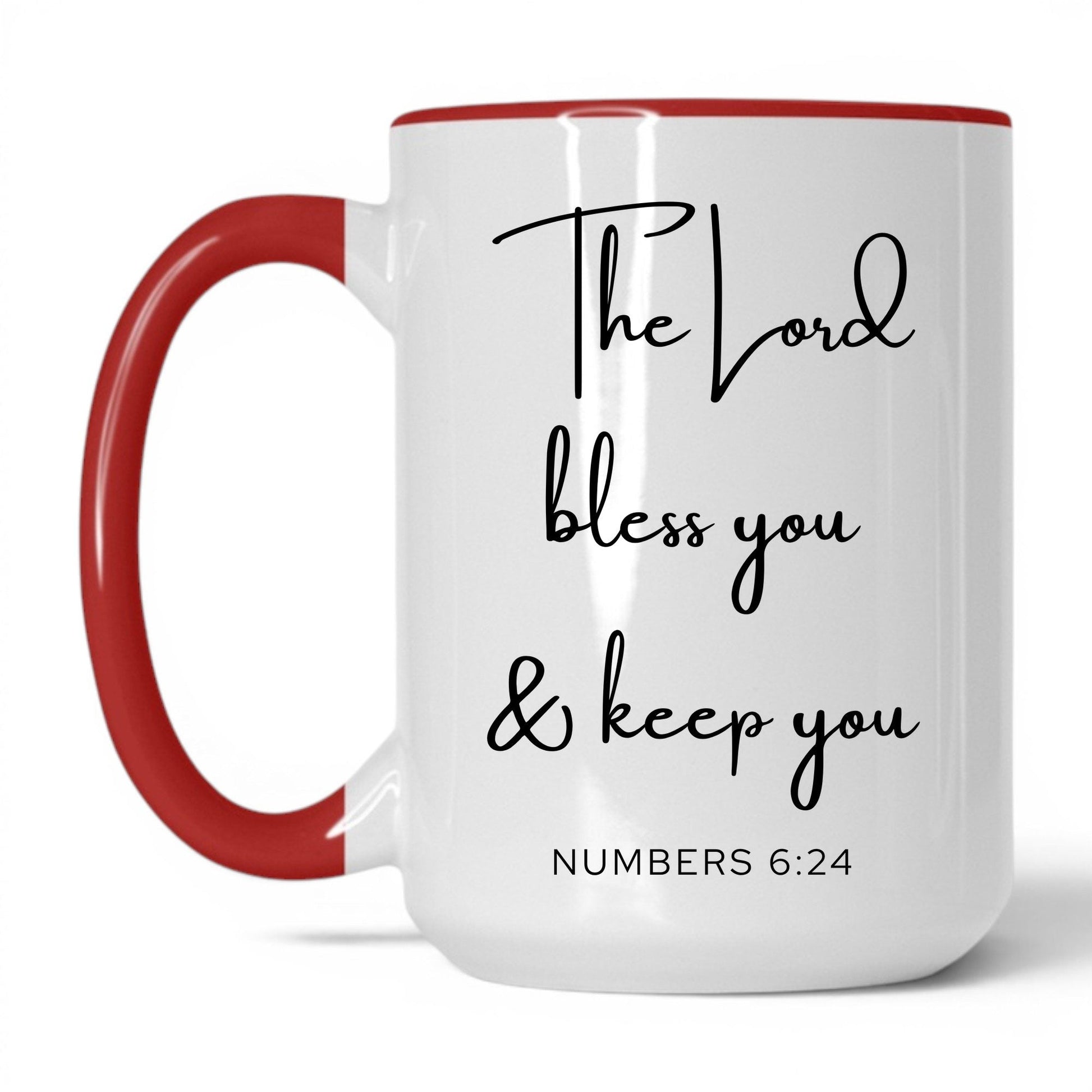 The Lord Bless You Mug – 15oz White/Red Mug