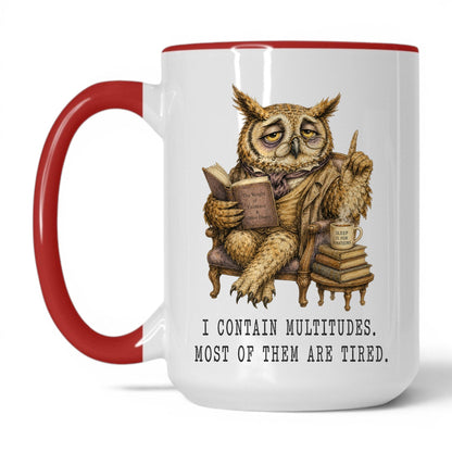 I Contain Multitudes Owl Mug – 15oz Red Mug