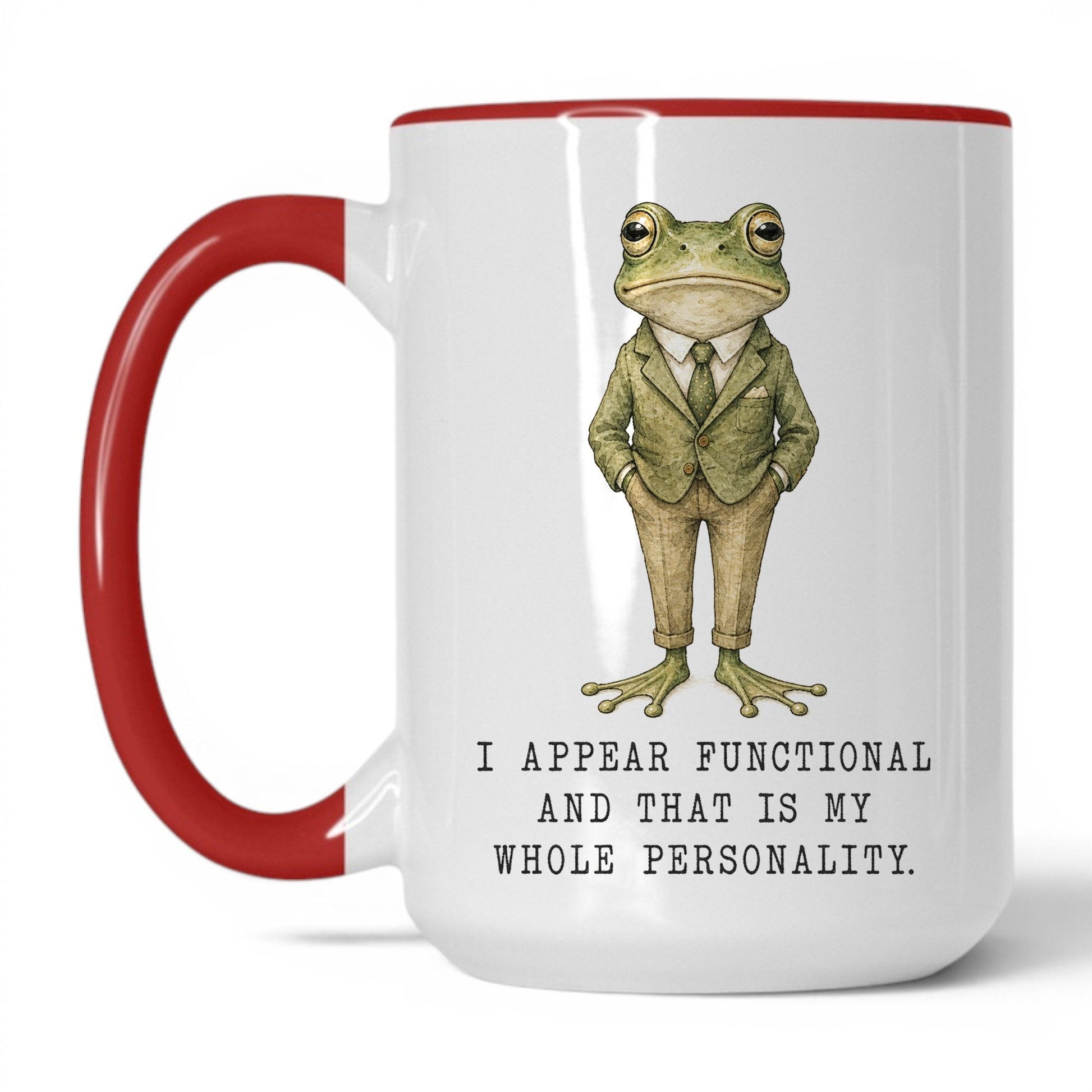 Appear Functional Frog Mug – 15oz White Red Mug