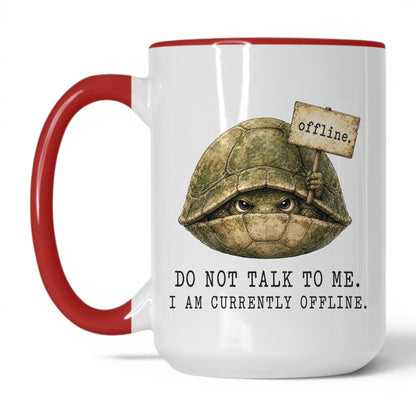 Currently Offline Turtle Mug – 15oz White Red Mug