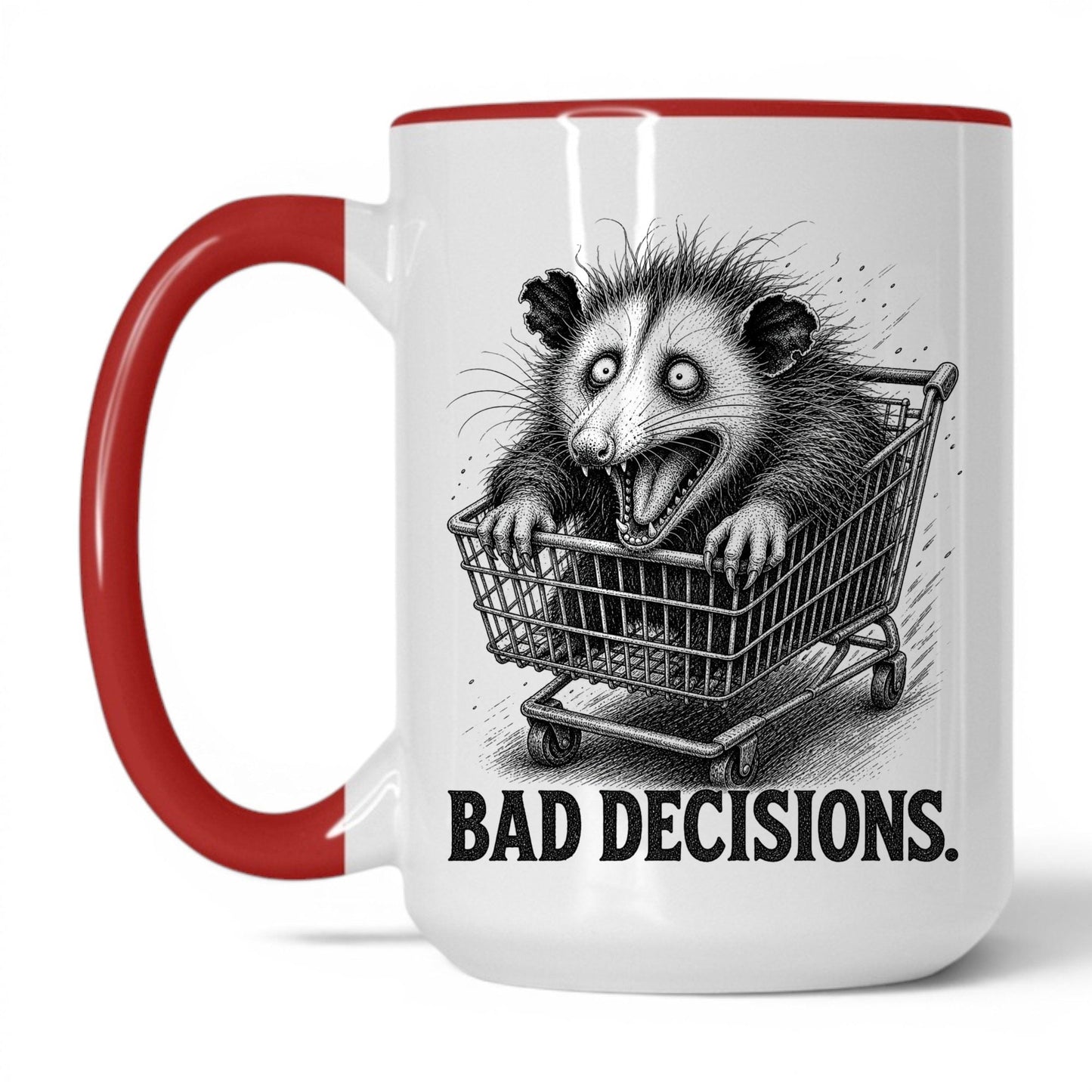 Bad Decisions Opossum Coffee Mug