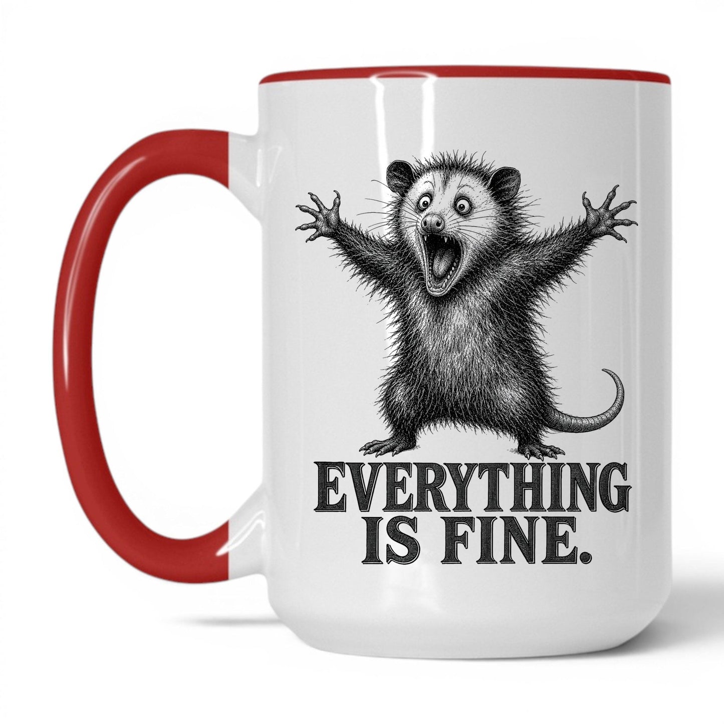 Everything Is Fine Opossum Coffee Mug