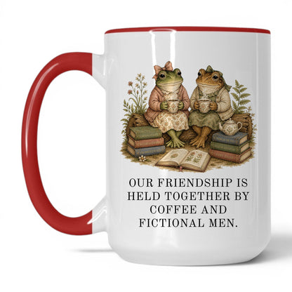 Coffee And Fictional Men Mug – 15oz White/Red Mug