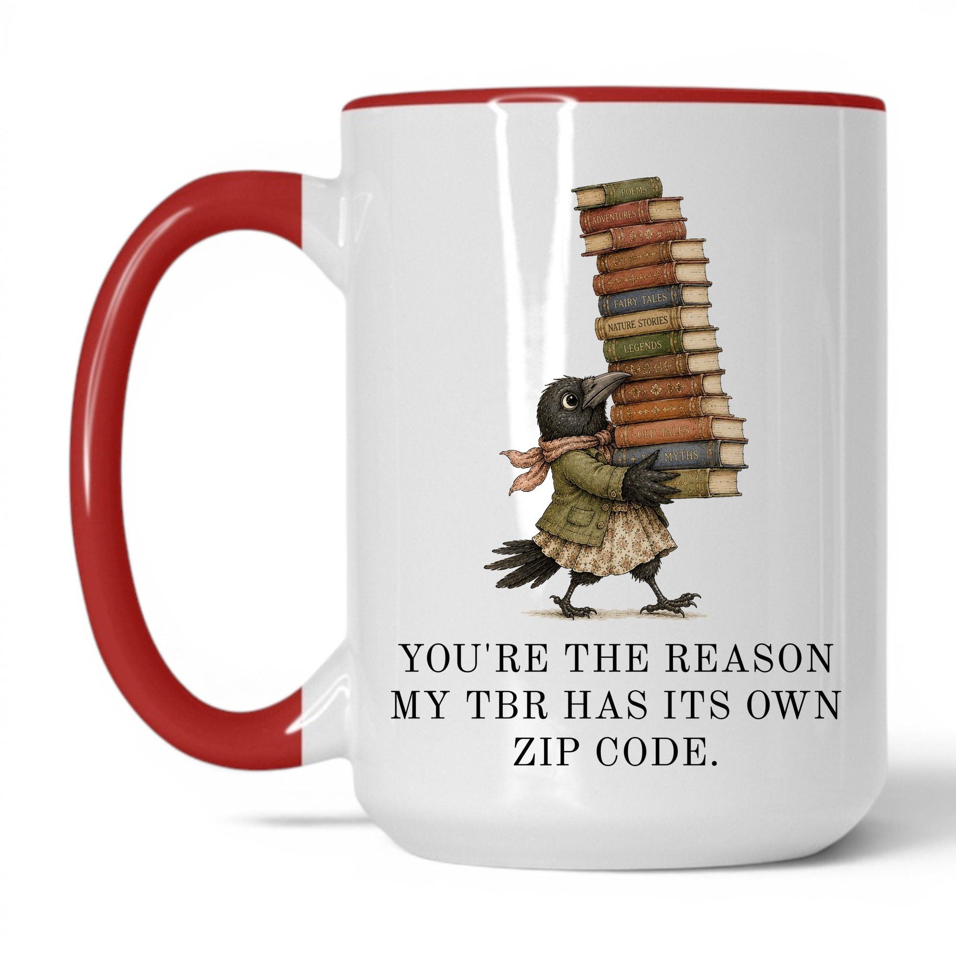 My TBR Has Its Own Zip Code Mug – 15oz White/Red Mug
