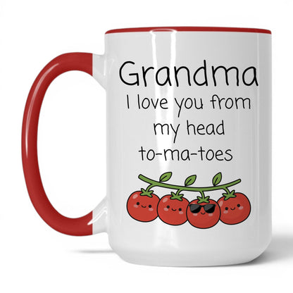 Grandma to Ma Toes Mug – 15oz White/Red Mug