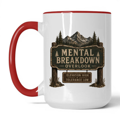 Mental Breakdown Overlook Mug – 15oz White/Red Mug