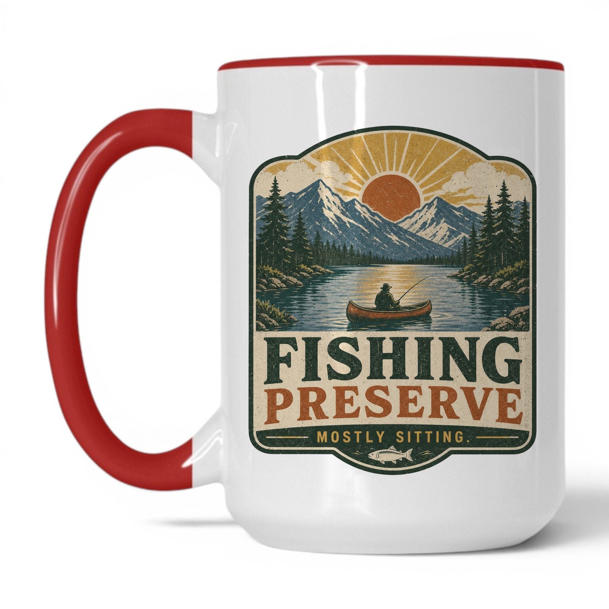 Fishing Preserve Mug – 15oz White/Red Mug