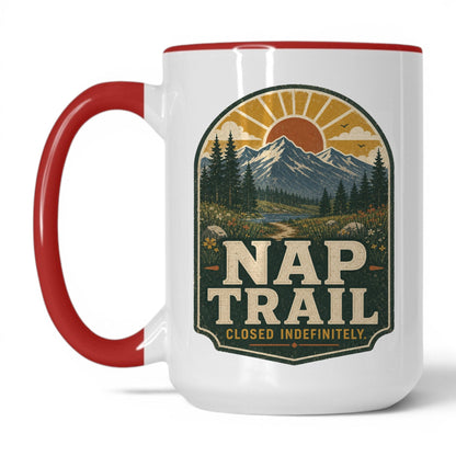 Nap Trail Mug – 15oz White/Red Mug