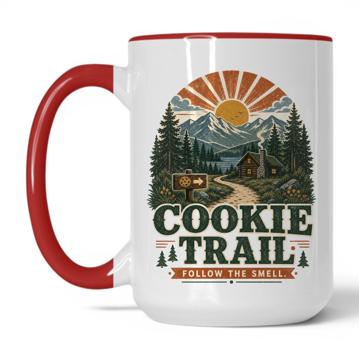 Cookie Trail Mug – 15oz White/Red Mug