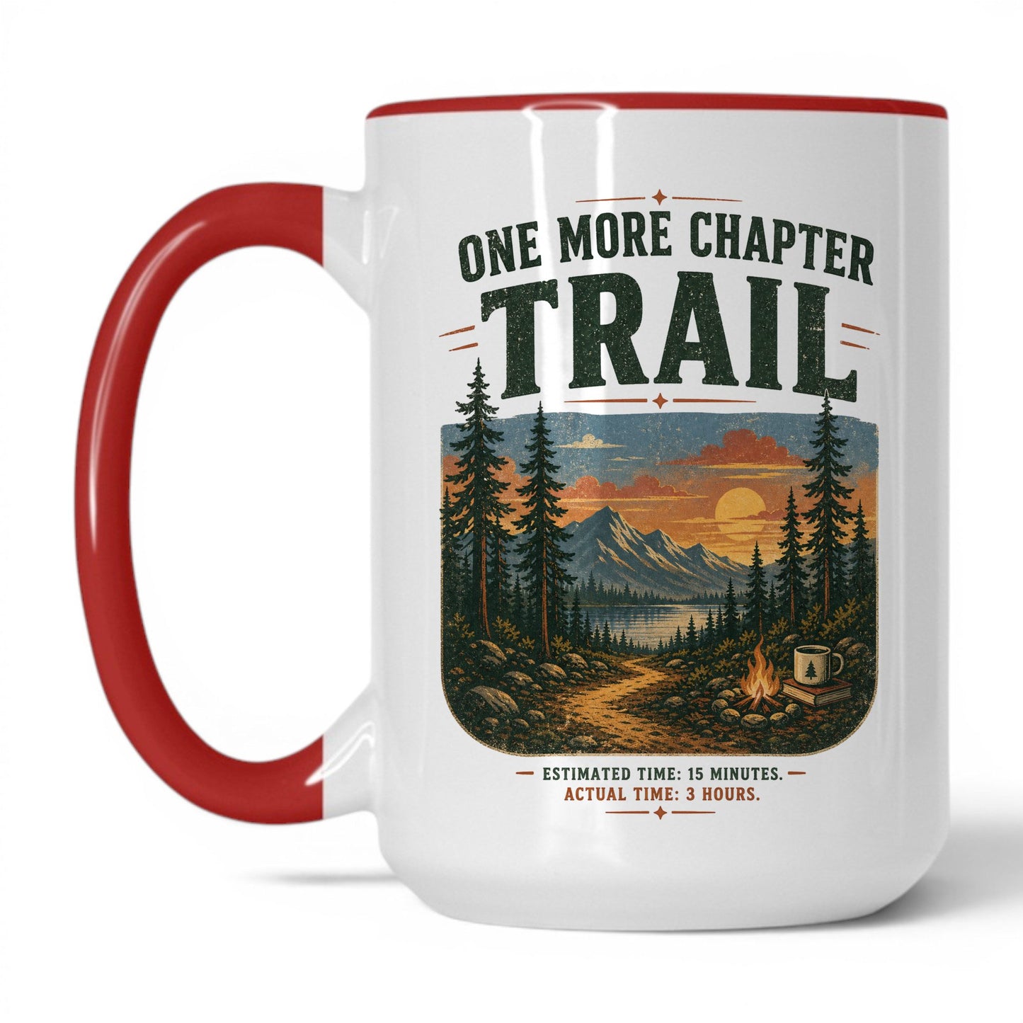 One More Chapter Trail Mug – 15oz White/Red Mug