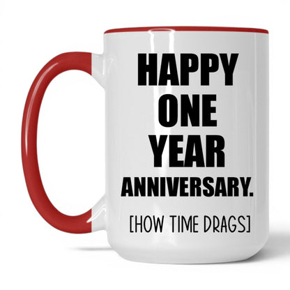 Happy Anniversary How Many Drinks Mug – 15oz White/Red Mug