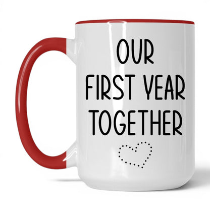 Our First Year Together Mug – 15oz White/Red Mug