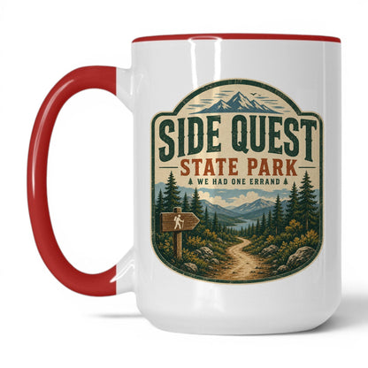 Side Quest State Park Coffee Mug – 15oz White/Red Mug