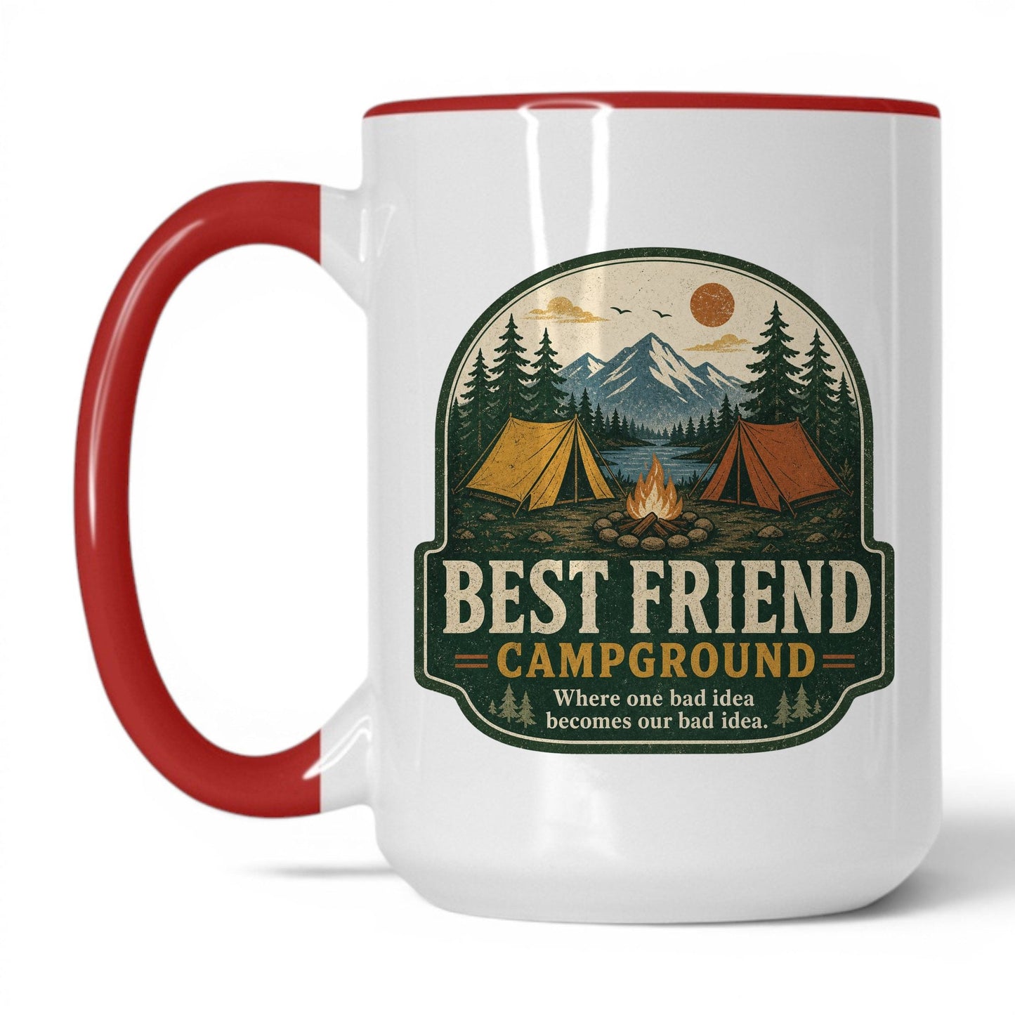 Best Friend Campground Mug – 15oz White/Red Mug