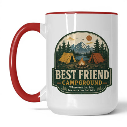 Best Friend Campground Mug – 15oz White/Red Mug